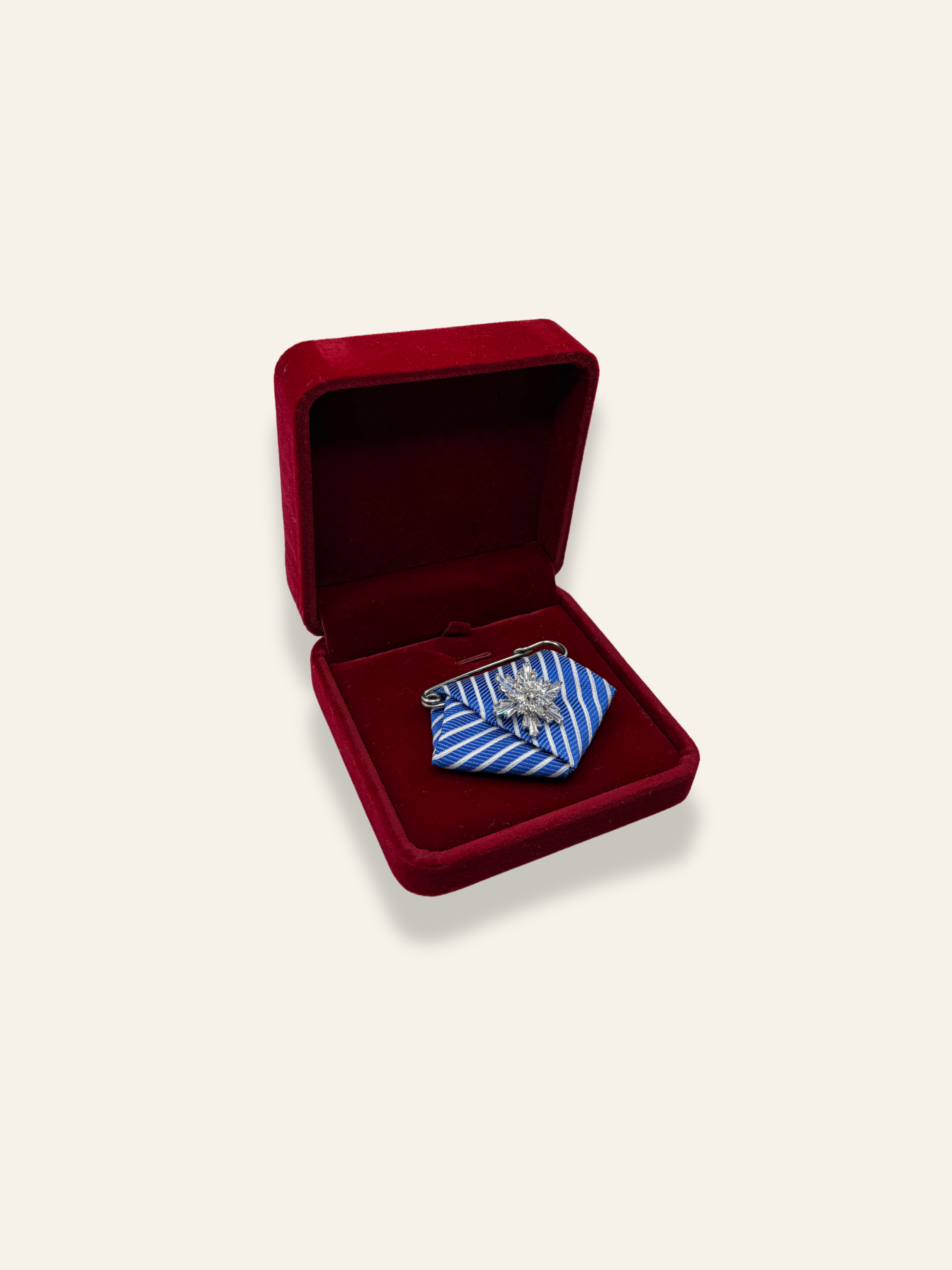 La Petite Royal Blue Striped Brooch